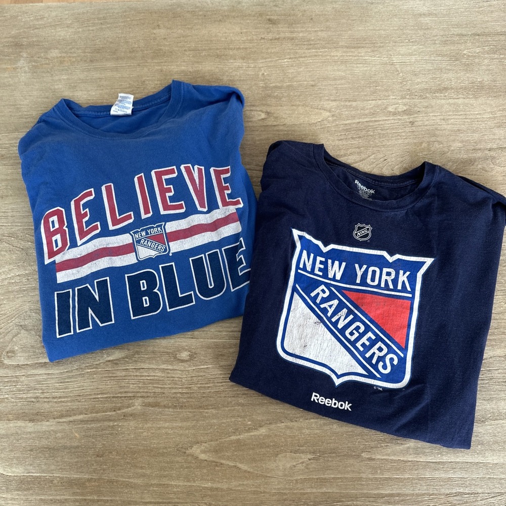 New York Rangers NHL Believe in Blue Adult XL T-shirts Set of two